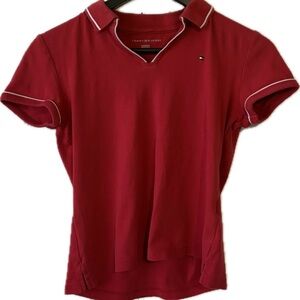 Tommy Hilfiger Red Fitted Polo T-Shirt